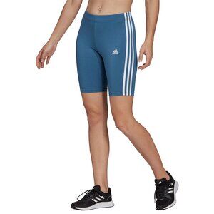 Adidas crew blue/White  3 Stripe Jersey Bike Shorts XS